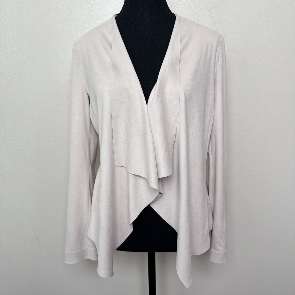 Zara Womens Small Waterfall Beige Open Cardigan